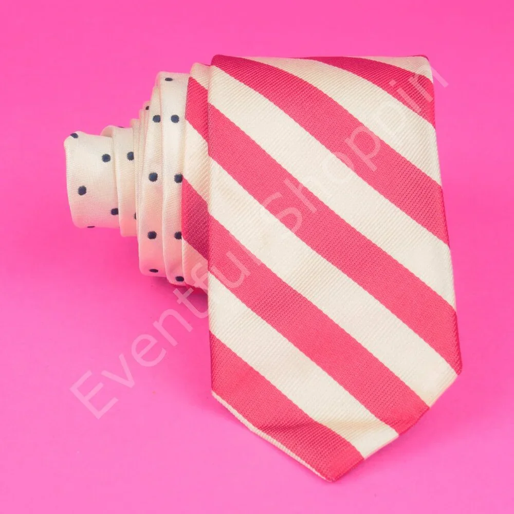 Social Primer Narrow SIlk Tie Mens Red White Blue Awning Stripe Flag USA